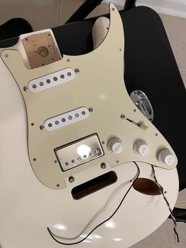 Lambertones Triple Shot w/ Crema Humbucker Stratocaster Loaded Pickguard image 1