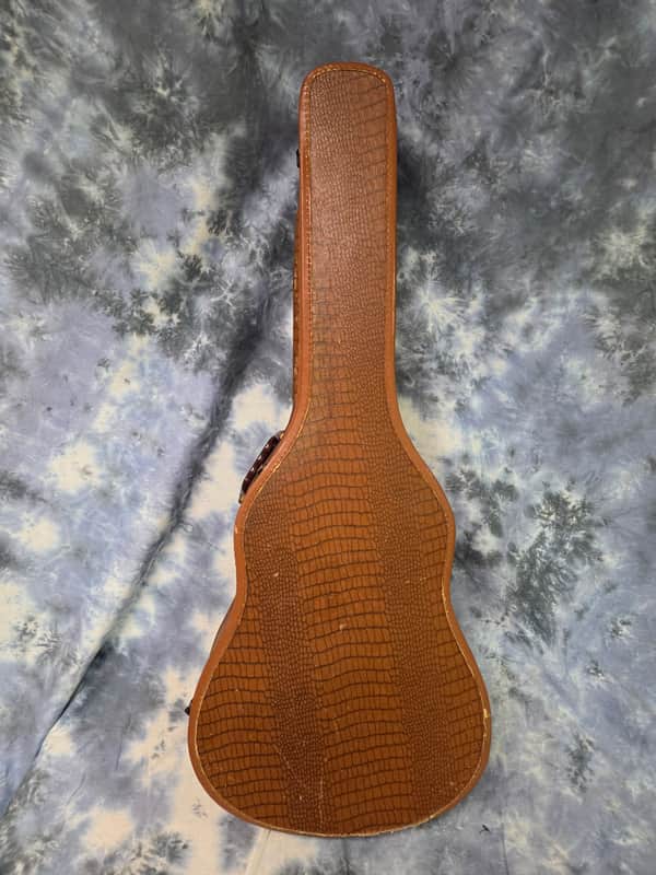 Vintage RARE 1955 to 1966 Gibson Branded Faux Alligator Exterior Brown Interior J45 J50 Soft Shell Guitar Case image 1