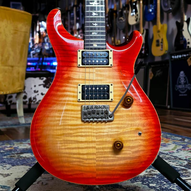 1986 PRS Custom 24 - Birds, Flame Top, Cherry Burst - w/ Case image 1