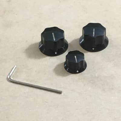 Vintage Reissue Fender Cosmo USA Relic Black Jazz Bass Knobs For 1/4 Pots Guitar image 2