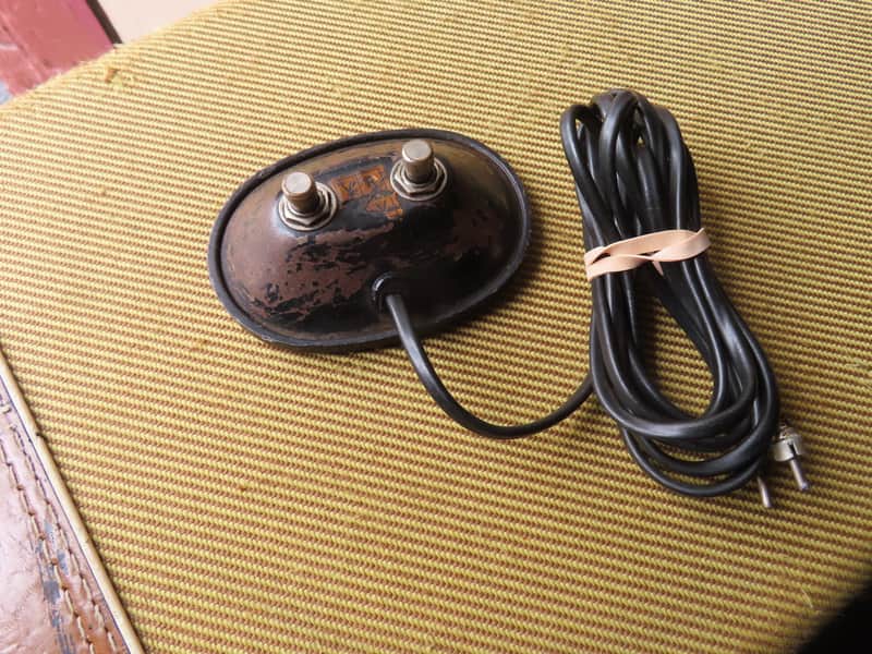 FENDER BLACKFACE 1960's DELUXE TWIN VIBROLUX TREMOLUX REVERB VIBRATO PEDAL SWITCH ORIGINAL image 1