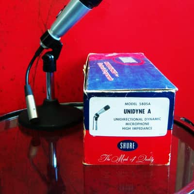 Vintage RARE 1960's Shure 580SA Cardioid Dynamic Microphone Hi Z w accessories 580SB 585SA image 1