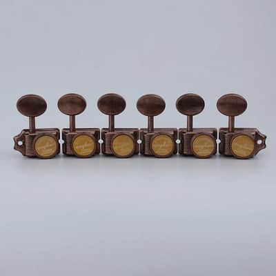 Vintage Bronze Tele Strat Style Guitar Locking Tuning Pegs Machine Heads Keys image 2