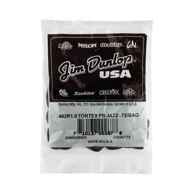 Dunlop 482R1.0 Tortex® Pitch Black Jazz III Guitar Picks -- 72 Picks image 1