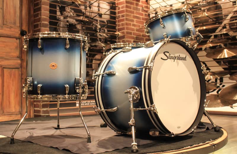 Slingerland Radio King 4-pcs Blue/Silver Lacquer Drum Set (20-12-14-14) - New! image 1
