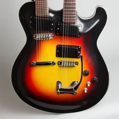 Mosrite  Doubleneck Owned and played by Roy Nichols, Arch Top Hollow Body Electric Guitar,  c. 1959, brown hard shell case. image 3