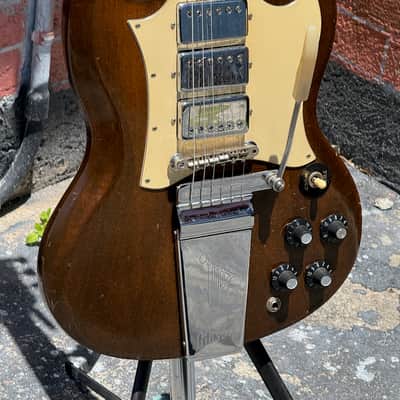 Gibson SG Custom 1969 - an ultra rare large'gard w/a combo of Walnut finish w/all Chrome Hardware ! image 3