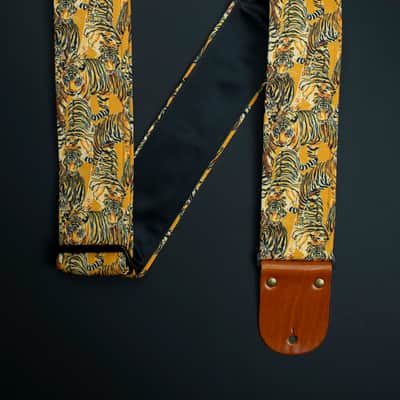 Mr.Strapsky Eye Of The Tiger Wide Guitar Strap with Italian Satin image 2