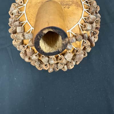 Cameroon African Shekere, Gourd Rattle, Handmade 11" x 8" - MINT image 11