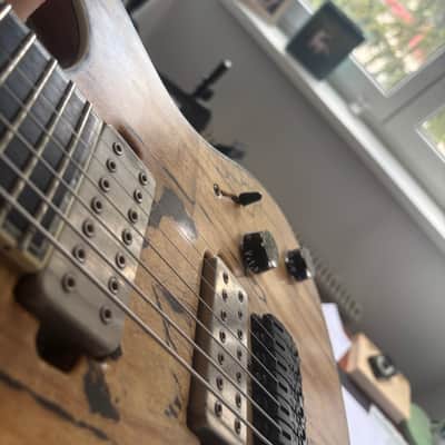 Mayones Regius 7 Spalted Maple 4a Trans Natural Satin 2018 - Trans Natural Satin image 13