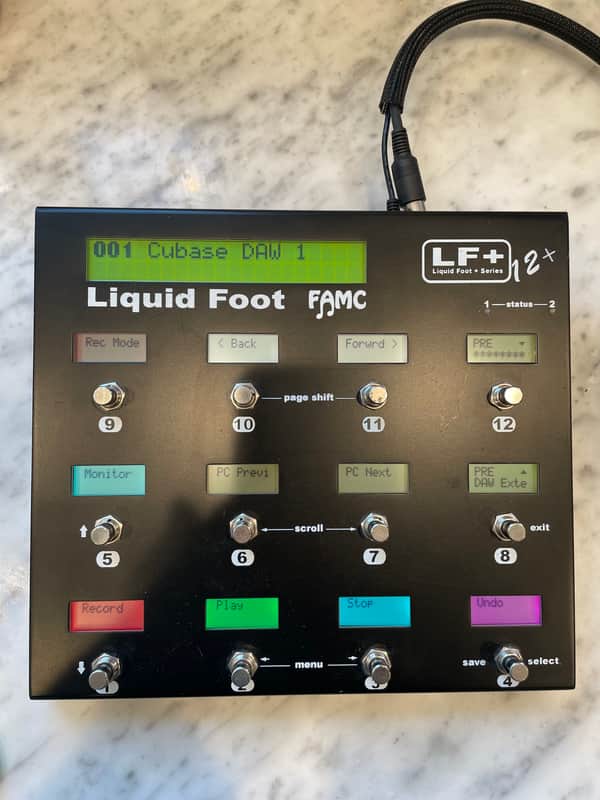FAMC Liquid Foot LF+ 12 Guitar Pedal MIDI controller Excellent with LCD screens image 1