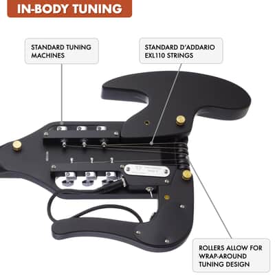 Traveler Guitar Pro-Series Mod-X Hybrid Electric Travel Guitar w/ Piezo Bridge (Matte Black) image 5