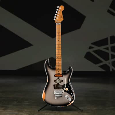 EVH Limited Edition Frankenstein Relic Series 6-String Right-Handed Electric Guitar with Basswood Body and Maple Fingerboard (Silverburst) image 7