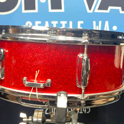Slingerland - 5.5x14" No. 140 Student Model Snare Drum 1969–1971 - Red Sparkle Pearl image 14