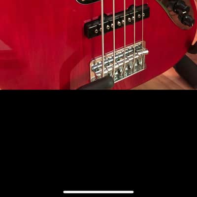Squier Vintage Modified Jaguar Bass V Special Crimson Red Transparent image 2
