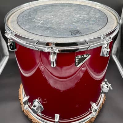 Remo Bravo 16x16" Floor Tom Acousticon R - 1990s - Deep Red Quadura image 11