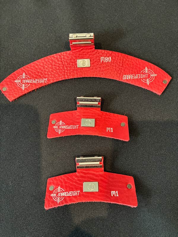 SNAREWEIGHT Expressive Drum Dampeners (1) M80, (2) M1b - Red Leather image 1