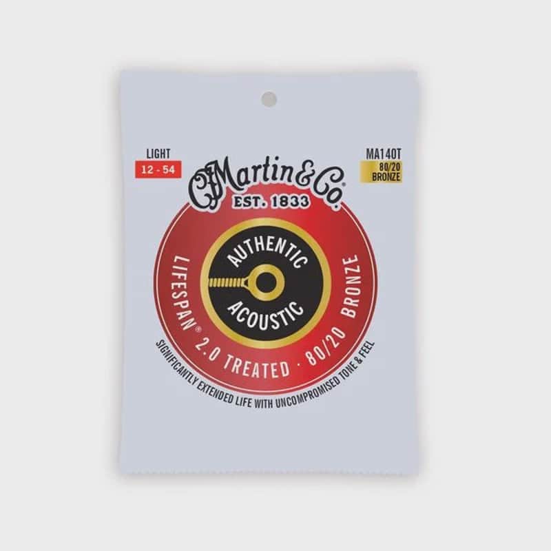 Martin Authentic Acoustic Lifespan 2.0 Light 12-54 Guitar Strings 80/20 Bronze image 1