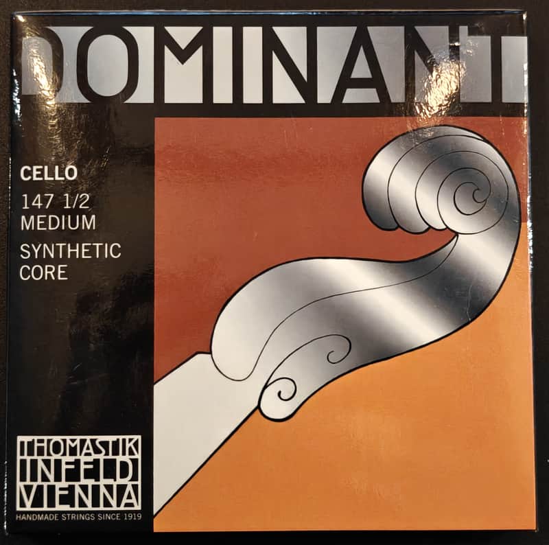 Thomastik-Infeld 147 1/2 Dominant Chrome Wound Synthetic Core 1/2 Cello String Set image 1