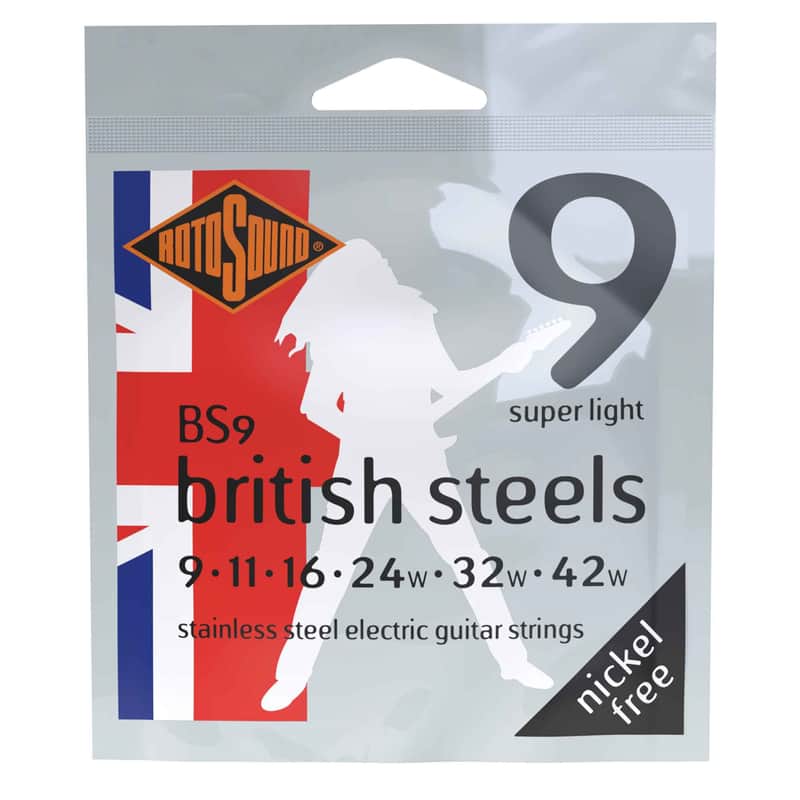 Rotosound BS9 British Steels Steel Electric Guitar Strings - Super Light (9 - 42) image 1