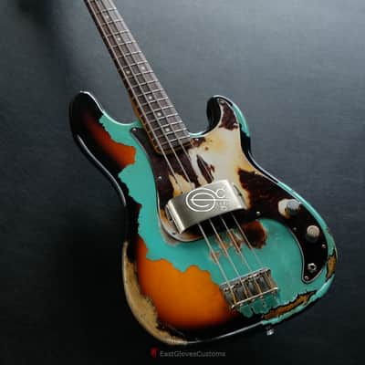 Fender Standard Pricision Bass Seafoam Green on Sunburst Heavy Relic Aged (RARE) image 1