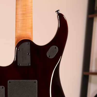 MusicMan JP15 - Figured Roasted Maple Fingerboard, Amber Waves Quilt image 10