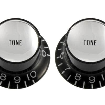 Allparts PK-0182-023 Reflector Knobs Tone Black (set of 2) image 2