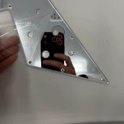 Custom Pickguard For Custom Pickguard For 2025 Made in China Epiphone Flying V '70s Guitar Center Exclusive - Silver Mirror Acrylic .125" image 2