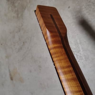 Flame Roasted Maple Tele Neck fits fender Telecaster body 22 frets modern image 10