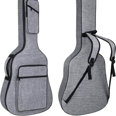 Acoustic guitar case, 39 40 41 Inch Acoustic Guitar Bag 0.45 Inch Thick Padded Gig Bag with Neck Strap, Acoustic Guitar Backpack Case with Reinforced Handles and Pockets, Grey image 1
