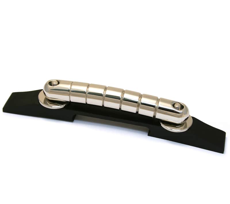 006-2844-000 Genuine Gretsch Nickel/Ebony Rocking Bar Floating Guitar Bridge image 1