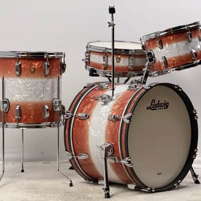 Ludwig 20/12/14/5x14" Classic Maple Downbeat Drum Set w/ Rail - Exclusive Fire Burst Pearl image 3