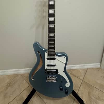 D'Angelico Premier Bedford Semi-Hollow with Tremolo - Ice Blue Metallic image 1