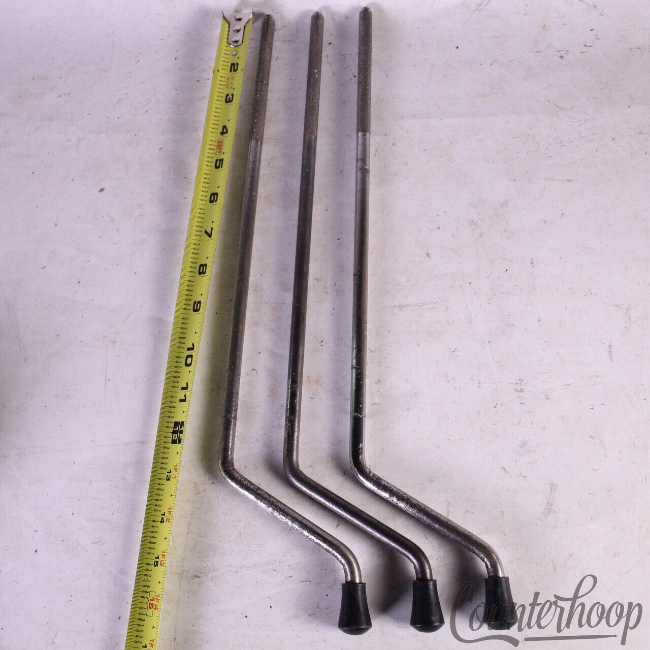 Slingerland Floor Tom Drum Legs 3/8" 9.5mm Vintage 60s-70s Chrome Cross-Knurling — main photograph