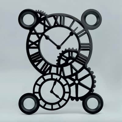 Gears Clocks Guitar and Bass 4 Holes Neck Plate Joint in Black