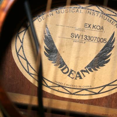 Dean Exibition KOA Acoustic Electric Guitar EX-KOA With Gig Bag LUTHIER SPECIAL image 3