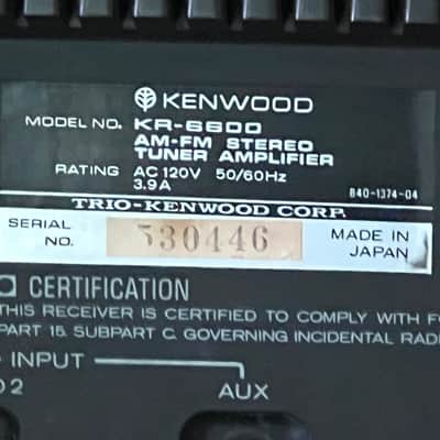 Vintage Kenwood KR-6600 Stereo Am/Fm Tuner Amplifier - Serviced-Tested-Nice image 17