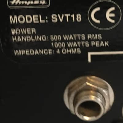 Ampeg SVT 18 SVT18 MIA USA 1000 Watt Peak 1x18" Bass Speaker Cabinet image 10