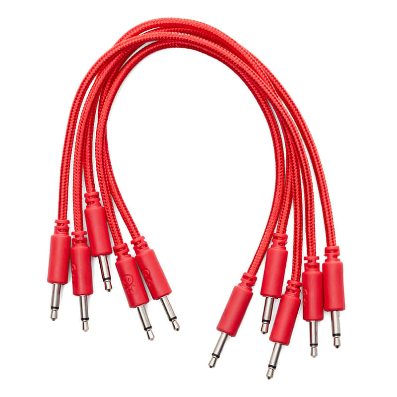 Erica Synths Eurorack Patch Cables (20cm Red Braided x 5) image 1