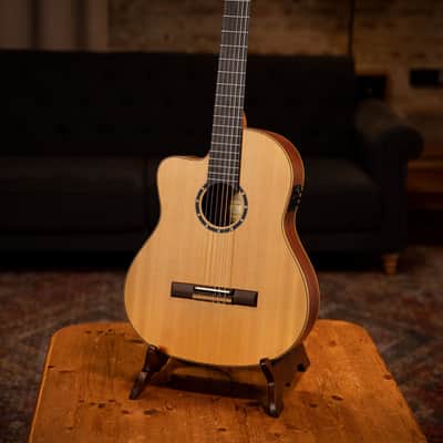 Ortega RCE131SN-L Family Series Pro Solid Cedar Top Mahogany Neck Cutaway Nylon 6-String Classical Acoustic-Electric Guitar w/Gig Bag For Left Hand Player image 11