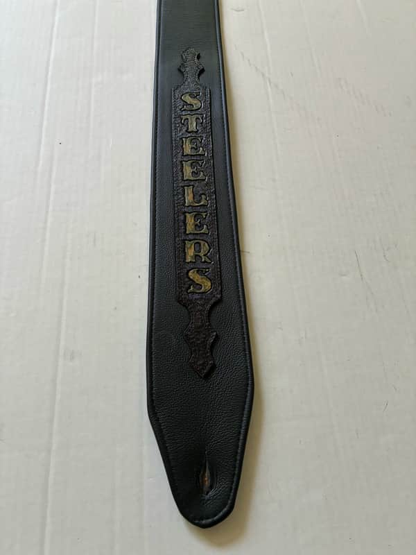 Pittsburgh Steelers Embossed Leather Guitar Strap image 1