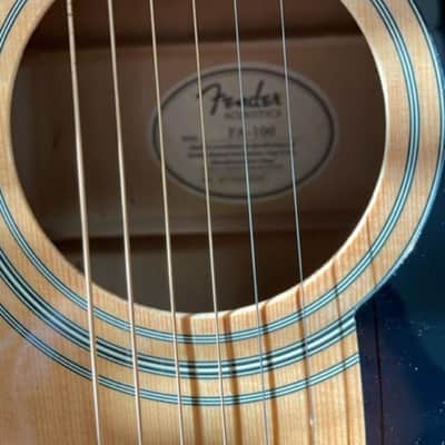 Glen Campbell's Signature on the body of Fender FA-100 Dreadnought Acoustic Guitar  mid-2000 image 5