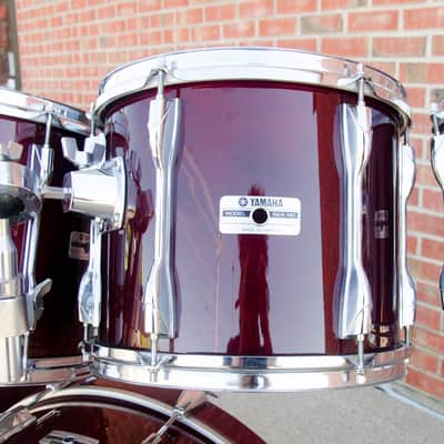 1989 Yamaha Recording Custom 5 Piece Shell Pack - Wine Red 10, 12, 13, 16, 22" image 11