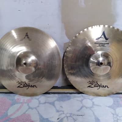 Zildjian 14" A Custom Mastersound Hi-Hat Cymbals (Pair) 1999 - Present - Brilliant image 1
