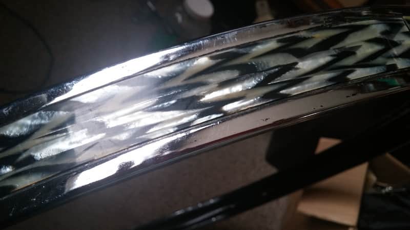 Pearl VINTAGE Japan 20" Chrome Bass DRUM Hoop Black White ONYX AGATE White TIGER RARE !!! 60s 70s image 1