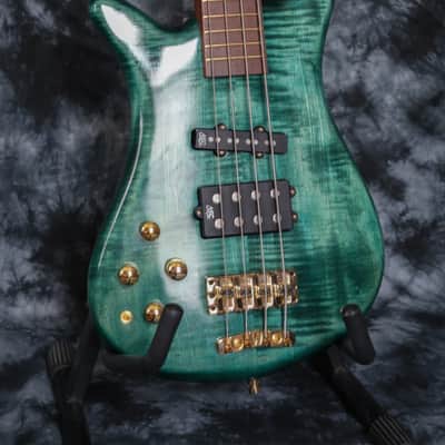 Lefty Warwick Streamer LX JazzMan 2009 Trans Green Left Handed image 4