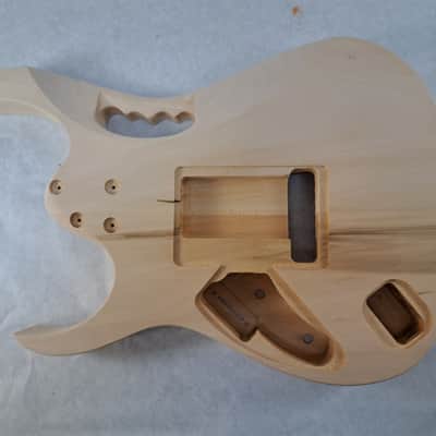 Unfinished 7 string guitar body, basswood, Universe style, rear route, HSH - B8a image 3