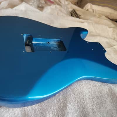 Fender Standard Stratocaster Strat BODY, Guitar Part Poplar Aqua Marine Metallic image 9