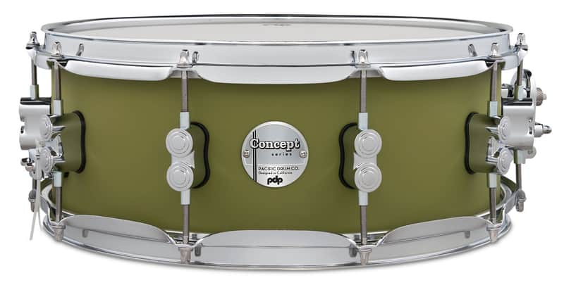 PDP Concept Maple 5.5x14 Satin Olive FinishPly Snare image 1