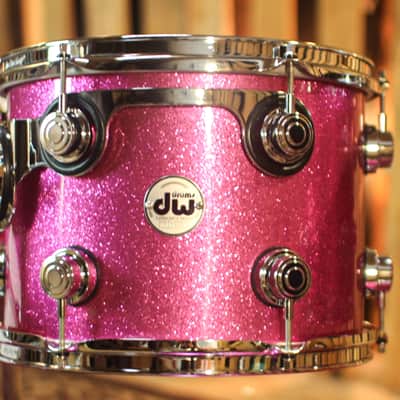 DW Collector's Cherry VLT Pink Sparkle Lacquer Drum Set - 22,10,12,14,16,14sn - SO#1291947 image 4